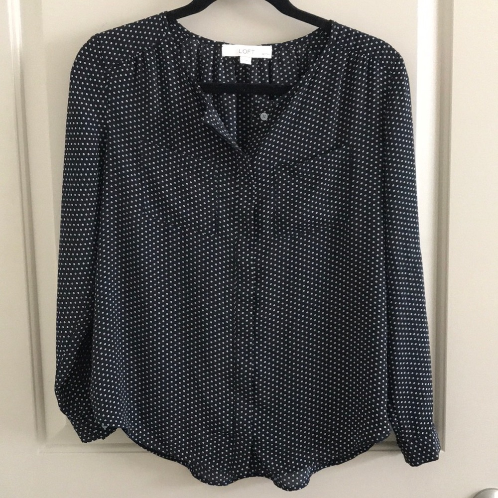 Ann Taylor LOFT polka dot blouse